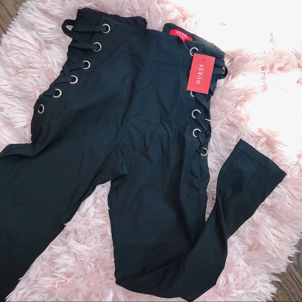 Black leggings with ties